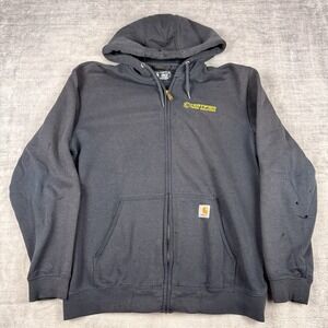Carhartt Sweatshirt Mens Large Blue Fill Zip Loose Fit Heavy Weight Workwear‎